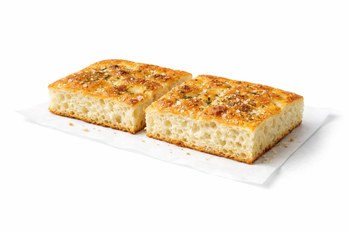 Half loaf of rosemary focaccia bread