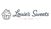 Horizontal logo of a cupcake icon and Louie's Sweets