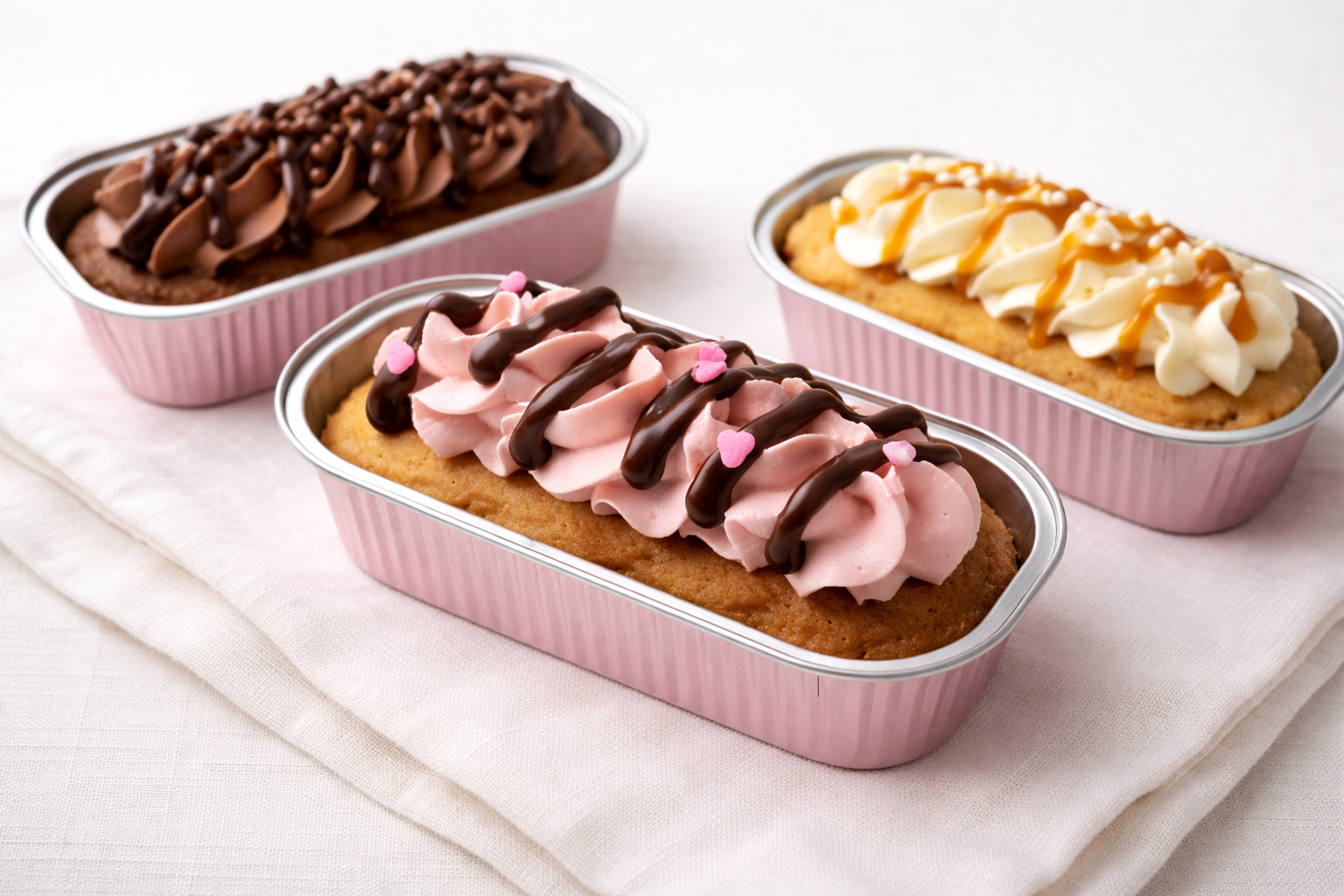 three flavors of mini cakes made at Louie's Sweets